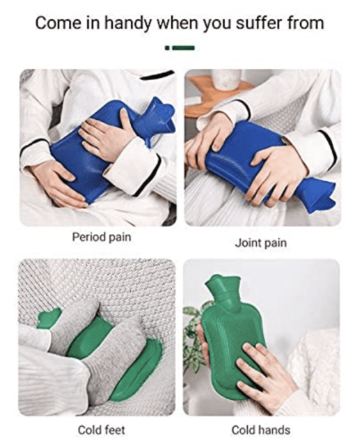 Massager Warm Hot Water Bottle Heating Rubber Warm Bag for Pain Relief - Image 2
